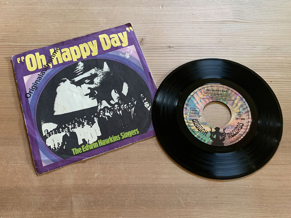 Die Vinyl-Single „Oh, Happy Day“ von The Edwin Hawkins Singers
